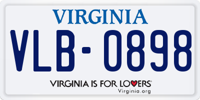 VA license plate VLB0898