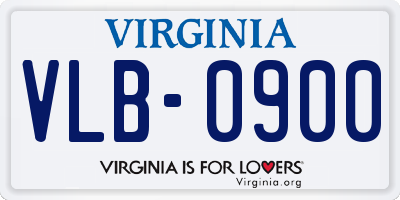 VA license plate VLB0900