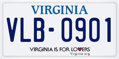 VA license plate VLB0901