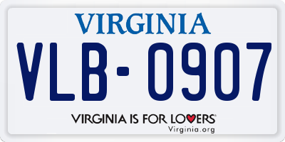 VA license plate VLB0907