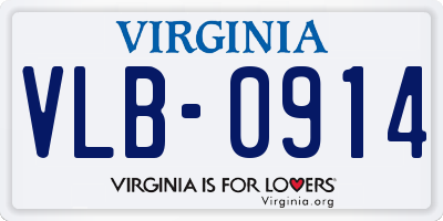 VA license plate VLB0914
