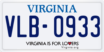 VA license plate VLB0933