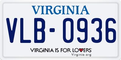 VA license plate VLB0936