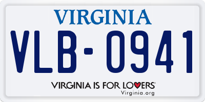 VA license plate VLB0941