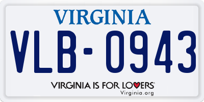 VA license plate VLB0943