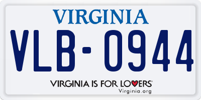 VA license plate VLB0944