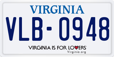 VA license plate VLB0948