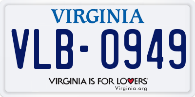VA license plate VLB0949