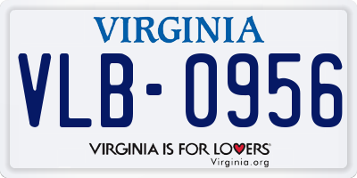 VA license plate VLB0956