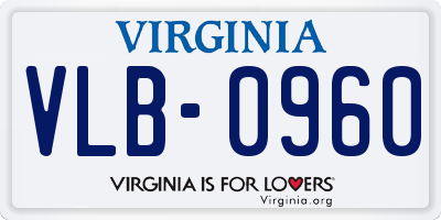 VA license plate VLB0960