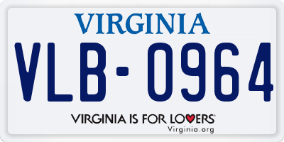 VA license plate VLB0964