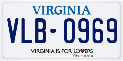 VA license plate VLB0969