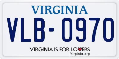 VA license plate VLB0970