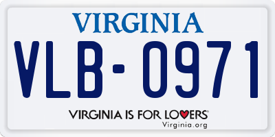 VA license plate VLB0971