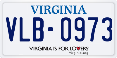 VA license plate VLB0973