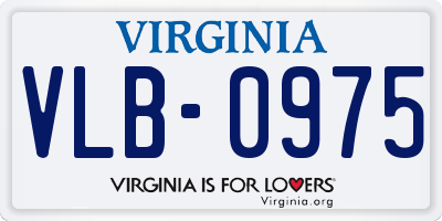 VA license plate VLB0975