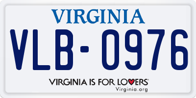 VA license plate VLB0976