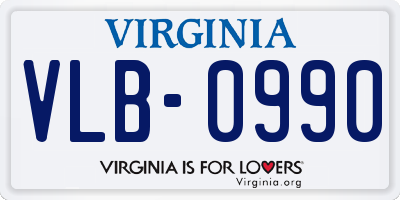 VA license plate VLB0990