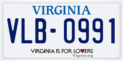 VA license plate VLB0991