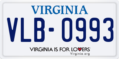 VA license plate VLB0993