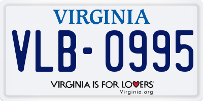 VA license plate VLB0995