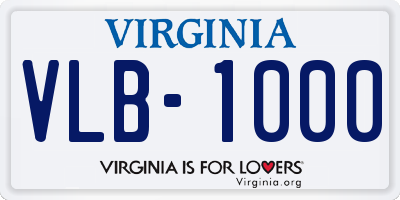 VA license plate VLB1000