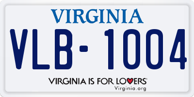 VA license plate VLB1004