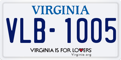 VA license plate VLB1005