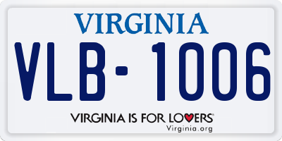 VA license plate VLB1006