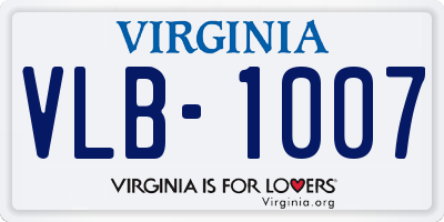 VA license plate VLB1007