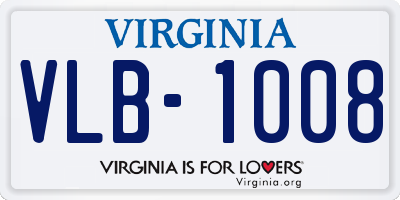 VA license plate VLB1008
