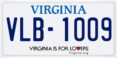 VA license plate VLB1009