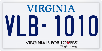 VA license plate VLB1010