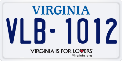 VA license plate VLB1012