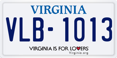 VA license plate VLB1013