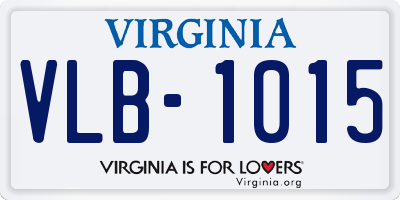 VA license plate VLB1015