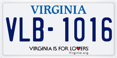 VA license plate VLB1016