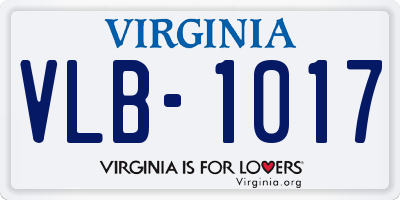 VA license plate VLB1017