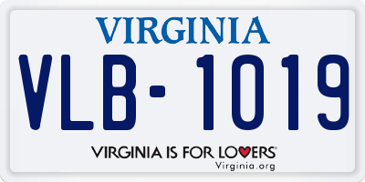 VA license plate VLB1019