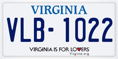 VA license plate VLB1022