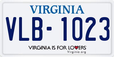 VA license plate VLB1023