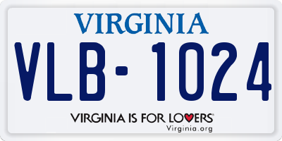 VA license plate VLB1024