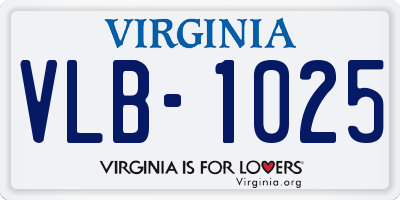 VA license plate VLB1025
