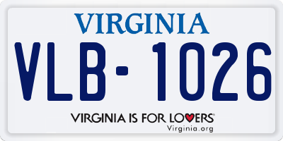 VA license plate VLB1026