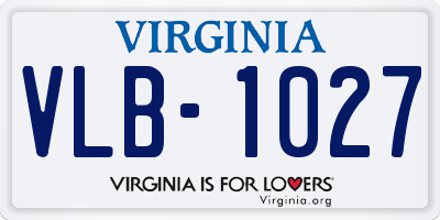 VA license plate VLB1027