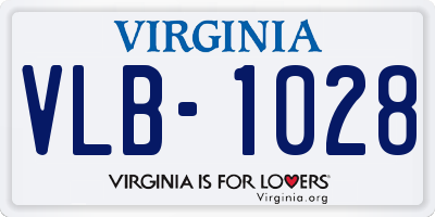 VA license plate VLB1028