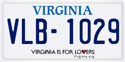 VA license plate VLB1029