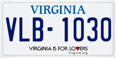 VA license plate VLB1030