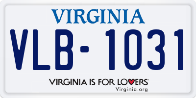 VA license plate VLB1031