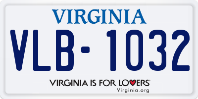 VA license plate VLB1032